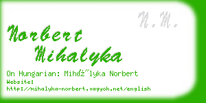 norbert mihalyka business card